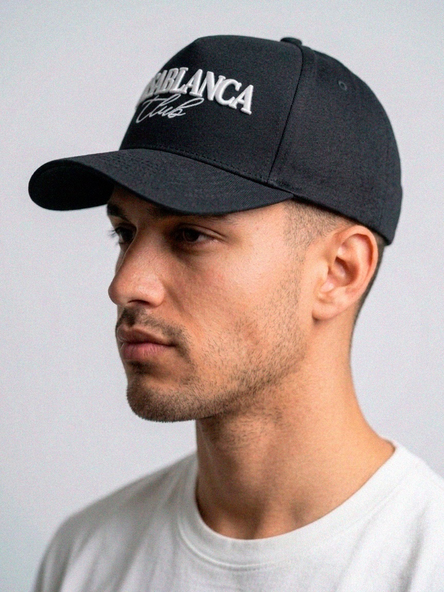 Casablanca Era Club Black Snapback Logo Baseball Cap